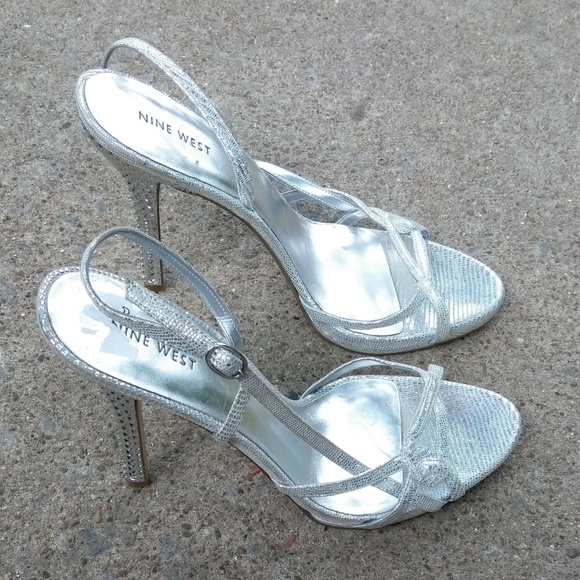 Nine West Shoes - Nine West Silver Strap Heels